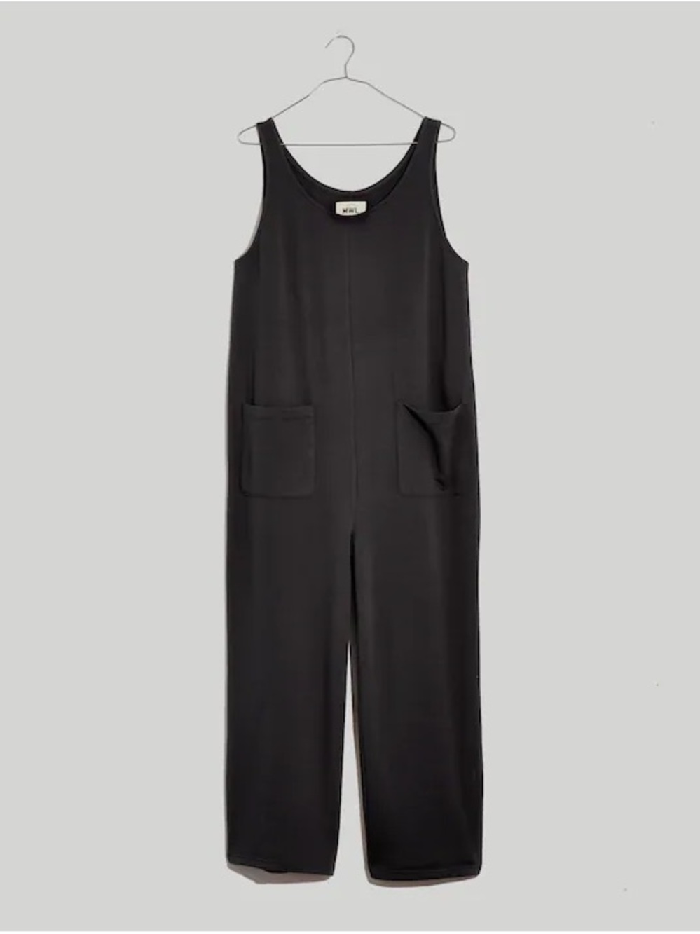 Madewell Black Sleeveless Wide-Leg Jumpsuit with Patch Pockets